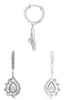 ESTATE .75CT DIAMOND 14KT WHITE GOLD DOUBLE TEAR DROP JOURNEY HANGING EARRINGS