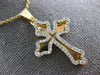 LARGE .42CT DIAMOND 14K YELLOW GOLD CLASSIC FILIGREE DOUBLE PLATED CROSS PENDANT