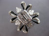 EXTRA LARGE 3.94CT DIAMOND & BLACK ENAMEL 18K WHITE GOLD 3D FLOWER COCKTAIL RING