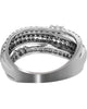 ESTATE .77CT DIAMOND 18K WHITE GOLD CLASSIC ROUND MULTI ROW SPLIT SHANK FUN RING
