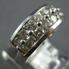 WIDE 1.01CT DIAMOND 14KT WHITE GOLD 3D CLASSIC 2 ROW BEADED FUN ANNIVERSARY RING