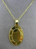 ESTATE 18KT YELLOW GOLD 3D OVAL ENGRAVEABLE FLOATING PENDANT & CHAIN #24998