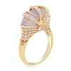 LARGE .30CT DIAMOND & AAA ROSE QUARTZ 18KT ROSE GOLD 3D FILIGREE DOME SHAPE RING
