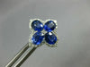 ESTATE LARGE 3.79CT DIAMOND & AAA SAPPHIRE 18KT WHITE GOLD FLOWER STUD EARRINGS