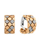 WIDE .64CT DIAMOND 18KT WHITE & ROSE GOLD GEOMETRICAL UMBRELLA HANGING EARRINGS