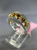 ESTATE WIDE 1.89CT WHITE & FANCY YELLOW DIAMOND 18K 2 TONE GOLD ANNIVERSARY RING