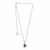 ESTATE 2.07CT DIAMOND & AAA RUBY 18KT WHITE GOLD 3D CIRCLE OF LIFE HALO NECKLACE