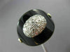 ANTIQUE WIDE .40CT DIAMOND & AAA ONYX 14K TWO TONE GOLD CLASSIC OVAL RING #26358