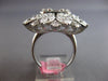 ESTATE EXTRA LARGE 5.50CT DIAMOND 18KT WHITE GOLD 3D FLOWER SQUARE COCKTAIL RING