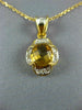 ESTATE LARGE 2.06CT DIAMOND & AAA YELLOW TOPAZ 14KT 2 TONE GOLD 3D PENDANT #489