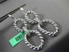 ESTATE .60CT DIAMOND 18KT WHITE GOLD 3D ELONGATED OVAL ROPE HANGING EARRINGS