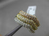 ESTATE LARGE 2.03CT ROUND DIAMOND 18KT TRI COLOR GOLD ' V ' SHAPE MULTI ROW RING