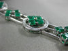 ESTATE WIDE 9.06CT DIAMOND & AAA EMERALD 18KT WHITE GOLD 3D HALO TENNIS BRACELET