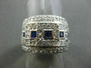 ESTATE LARGE 2.94CT DIAMOND & AAA SAPPHIRE 14KT WHITE GOLD RING SIMPLY STUNNING