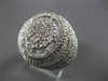 ESTATE LARGE 2.11CT DIAMOND 14KT WHITE GOLD 3D CLUSTER OVAL FUN UNISEX RING