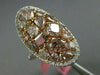 ESTATE LARGE 5.02CT WHITE & PINK DIAMOND 18KT GOLD MULTI SHAPE OVAL CLUSTER RING