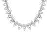 4.0CT DIAMOND 14KT WHITE GOLD ROUND & BAGUETTE MULTI PEAR SHAPE TENNIS NECKLACE