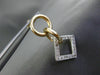 ESTATE .46CT DIAMOND 14K WHITE & YELLOW GOLD 3D CIRCLE & SQUARE HANGING EARRINGS