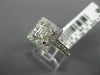 GIA 1.48CT ROUND & ASSCHER DIAMOND 14K WHITE GOLD 3D HALO SQUARE ENGAGEMENT RING