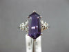 ESTATE 2.33CT DIAMOND & AAA AMETHYST 14K WHITE GOLD 3D HEXAGON & ROUND LOVE RING
