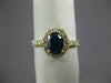 ESTATE 1.47CT DIAMOND & AAA SAPPHIRE 14KT YELLOW GOLD OVAL HALO ENGAGEMENT RING
