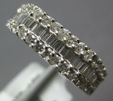 1.13CT DIAMOND 18KT WHITE GOLD 3D ROUND & BAGUETTE SEMI HEXAGON ANNIVERSARY RING