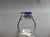 LARGE 7.75CT DIAMOND & AAA AMETHYST 14K WHITE GOLD 3D OVAL & ROUND HALO FUN RING