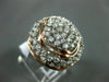 ESTATE EXTRA LARGE 1.50CT DIAMOND 14KT WHITE & ROSE GOLD CLUSTER MULTI ROW RING