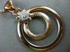 ESTATE LARGE .19CT DIAMOND 18K WHITE & ROSE GOLD 3D DOUBLE CIRCLE FLOWER PENDANT