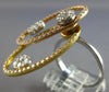 LARGE 1.65CT DIAMOND 14KT TRI COLOR GOLD CLUSTER FLOWER OVAL FLOATING FUN RING