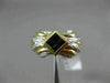 ESTATE .55CT AAA SAPPHIRE 18KT TWO TONE GOLD 3D INVISIBLE SQUARE FOUR STONE RING