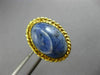 ANTIQUE EXTRA LARGE AAA SODALITE 14K YELLOW GOLD 3D SOLITAIRE OVAL ROPE CUFFLINK