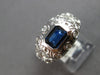 LARGE 1.49CT DIAMOND & AAA SAPPHIRE 14KT WHITE GOLD EMERALD CUT & ROUND FUN RING