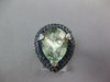 EXTRA LARGE 10.97CT DIAMOND & AAA SAPPHIRE & GREEN AMETHYST 14KT WHITE GOLD RING