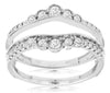 ESTATE .50CT DIAMOND 14KT WHITE GOLD FILIGREE MILGRAIN DOUBLE CROWN INSERT RING