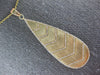 LARGE .60CT DIAMOND 14K YELLOW GOLD 3D MATTE & SHINY ELONGATED FUN PENDANT 27297