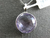 LARGE 14.57CT DIAMOND & AAA AMETHYST 14K WHITE GOLD ROUND BEZEL FLOATING PENDANT