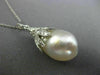 ESTATE .45CT DIAMOND & AAA SOUTH SEA PEARL 18KT WHITE GOLD FLOWER PENDANT #26205