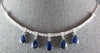 ESTATE 5.62CT DIAMOND & AAA SAPPHIRE 14KT WHITE GOLD PEAR SHAPE & ROUND NECKLACE