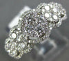 ESTATE 1.07CT DIAMOND 18KT WHITE GOLD MULTI FLOWER HALO CLASSIC ANNIVERSARY RING
