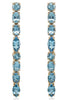 4.34CT AAA AQUAMARINE 18K YELLOW GOLD 3D MULTI SHAPE FUN TENNIS HANGING EARRINGS