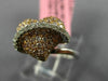 ESTATE .59CT WHITE & PINK DIAMOND 18K WHITE & ROSE GOLD 3D PUFF HEART  LOVE RING