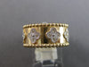 WIDE .44CT DIAMOND 14KT YELLOW GOLD MULTI FLOWER MATTE & SHINY ETERNITY FUN RING