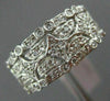 ESTATE WIDE .33CT DIAMOND 14KT WHITE GOLD 3D FILIGREE MILGRAIN ANNIVERSARY RING
