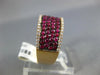 WIDE 1.46CT DIAMOND & AAA RUBY 18K ROSE GOLD 3D MULTI ROW SEMI ETERNITY FUN RING