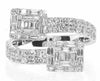 LARGE 1.44CT DIAMOND 18KT WHITE GOLD 3D ROUND & BAGUETTE DOUBLE SQUARE LOVE RING