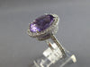 EXTRA LARGE 7.28CT DIAMOND & AAA AMETHYST 14KT WHITE GOLD 3D OVAL & ROUND RING