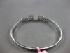 WIDE 1.11CT DIAMOND 18K WHITE GOLD 3D ROUND & BAGUETTE INVISIBLE BANGLE BRACELET