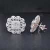 LARGE 5.95CT DIAMOND 18KT WHITE GOLD 3C INVISIBLE INFINITY FLOWER STUD EARRINGS