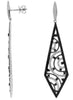 ESTATE 2.05CT WHITE & BLACK DIAMOND 14KT WHITE GOLD TRIANGULAR HANGING EARRINGS